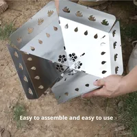 Luling HP280j, foyer portable en acier inoxydable, réchaud de camping ultraléger pliable, barbecue au bois pour la randonnée et les voyages