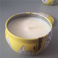 Runde Blechdose/Lebensmittelechte Metalldose mit Blumenmuster-Set für Kerzen