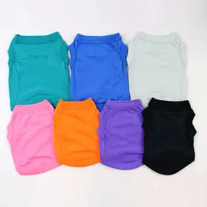 Wholesale Custom Summer Cheap Cotton Plain Color Pet Dog Clothes Large Dog T-shirt