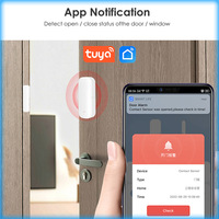 Capteur de contact de porte/fenêtre WiFi Tuya, détecteur d'intrusion antivol, liaison de scènes intelligentes, capteur de sécurité domestique, fonctionne sur piles