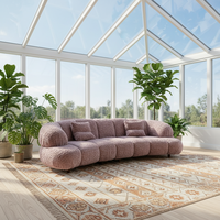 Canapé Modulaire Moderne en Tissu Rembourré de Luxe, Canapé Courbé Effet Nuage pour Salon