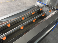 Industriële nieuwe borstelrol was- en schilmachine voor wortelgroenten zoals aardappelen, taro, wortelen, radijsjes, gember, voor restaurants en bakkerijen