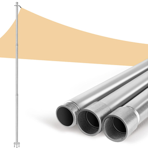 Jh-mech mât de <span class=keywords><strong>voile</strong></span> d'ombrage OEM 10 pieds auvent support <span class=keywords><strong>poteau</strong></span> enduit argent acier inoxydable mât de pare-soleil - Product Image 2