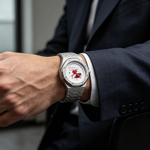 Orologio da Polso da Uomo Creativo con Slogan, Quadrante Ottagonale Satinato, Analogico Digitale, Doppio Fuso Orario, al Quarzo, Personalizzabile, per Commercio all'Ingrosso - Product Image 4