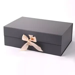 Caja de ropa de boda con logotipo personalizado impreso, regalo magnético de lujo, plegable, embalaje grande