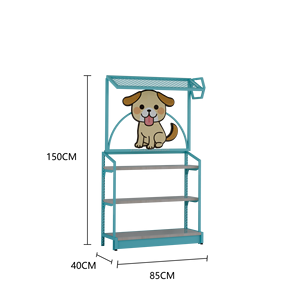 Nuevo supermercado comida para mascotas tienda de juguetes estantes de exhibición contador de serpientes tienda emergente diseño encantador color azul para exhibición de tienda de mascotas - Product Image 6