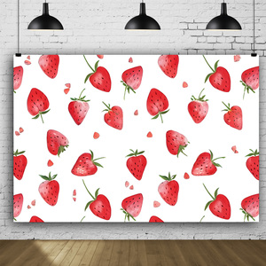 <span class=keywords><strong>Sfondo</strong></span> acquerello fragola, vivace, durevole, e facile da usare fotografia di scena per la festa di compleanno, tavolo da Dessert, Studio - Product Image 2