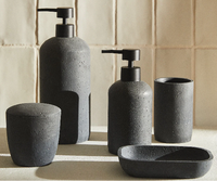 Ensemble d'accessoires de salle de bain ODM élégant en résine, six pièces, design vintage de luxe, style arabe, écologique, effet marbre, pour la maison et l'hôtel