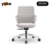 Nouvelle chaise de bureau ergonomique en tissu, accoudoirs fixes et dossier haut, couleurs personnalisées OEM/ODM directement de l'usine