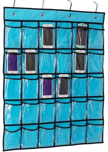 Organisateur de classe mural pour téléphones portables d'enseignants, support de calculatrice à suspendre à la porte, 30 poches transparentes - Product Image 2