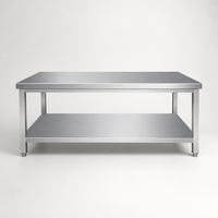 Table de travail pour la restauration en acier inoxydable, table de préparation commerciale avec étagère inférieure pour restaurant, hôtel, taille personnalisée