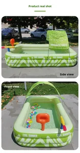 Piscina Inflable de PVC para Niños con Aro de Baloncesto, Pistola de Agua, Sombrilla Multifuncional para Uso en Exteriores, Personalizable - Product Image 3