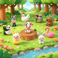 Perles focales 3D en silicone de qualité alimentaire, motifs animaux (Vache, Canard, Abeille, Lapin, Coq, Flamant rose, Âne) pour la fabrication de stylos et de porte-clés