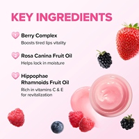 Masque de nuit pour les lèvres à l'eau de rose et aux ingrédients naturels, huile d'avocat, vanille, répare les lèvres gercées et sèches, repulpe les lèvres fines, adoucit les cuticules rugueuses