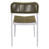 modernes en aluminium et osier pour restaurant, patio, jardin, café, fauteuils de salle à manger en rotin tissé vert en vente