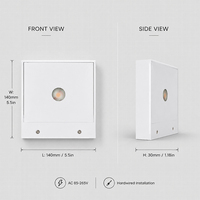 Lámparas de Pared LED Cuadradas Modernas, Cableadas, AC85-265V, Aluminio, Alto CRI 90, Luz Blanca Cálida para Hotel, Cafetería, Pasillo