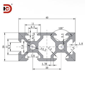 2040V slot in alluminio estruso nero profilo in alluminio 2040V slot V stampante in alluminio nero solco di ossidazione - Product Image 3