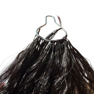 Extensions de cheveux naturels vietnamiens Rusa Hair Feather Weft 100g, noirs bouclés, vierges, super double drawn, tendance - Product Image 1
