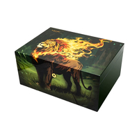 Humidor à cigares de luxe en bois de cèdre écologique, résistant à l'humidité, portable, style américain, carré, grande capacité, avec hygromètre et humidificateur