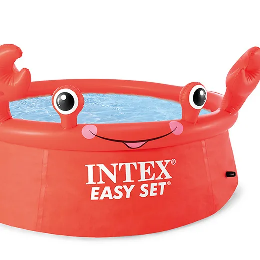 इंटेक्स 26100 6FT X 20IN खुश केकड़ा आसान सेट बच्चों को घर के बाहर के लिए पूल Inflatable पानी पूल जमीन स्विमिंग पूल