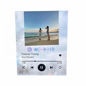 Placa de Spotify de acrílico personalizada con foto personalizada cubierta de álbum de canciones de música personalizada impresión artística regalo de aniversario romántico