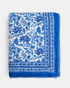 Colcha de Algodón Azul Jaipuri Razai, Estampada a Mano, Reversible, Suave y Cómoda - Product Image 5