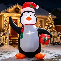 Décorations de Nouvel An en gros d'usine : Chapeau de Père Noël, Pingouin, Décoration de Noël gonflable personnalisable pour extérieur, cour et pelouse