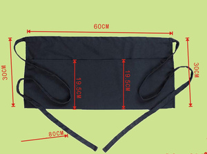 Demi-tabliers noirs unisexe avec poches, <span class=keywords><strong>pour</strong></span> la cuisine, la pâtisserie, le restaurant, les serveurs, les serveuses et les chefs, avec logo OEM <span class=keywords><strong>personnalisé</strong></span>, style artistique - Product Image 5