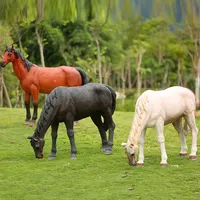 Supporto personalizza puntelli per cavalli in resina di fibra di vetro/statua per cavalli da 3 piedi a grandezza naturale/scultura per animali di simulazione di cavalli