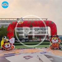 Porte publicitaire gonflable promotionnelle Décor imprimé personnalisé Arc de fleurs gonflable Arche arc-en-ciel gonflable pour événements