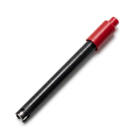 Électrode de pH de laboratoire en PC, corps en plastique, bulbe en verre, capteur rechargeable 12,5 mm x 120 mm pour l'analyse de l'eau