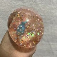 Pelota Antiestrés de 8.5cm con Forma de Dumpling Relleno de Puré Dorado Brillante, Juguete Creativo con Líquido para Aliviar la Ansiedad