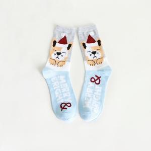 KT-0026-18 ओएम थोक कस्टम उच्च गुणवत्ता वाले कपास प्यारे पशु कुत्ते कार्टून चरित्र खुश मजेदार लड़कियों क्रिसमस के मोजे - Product Image 3