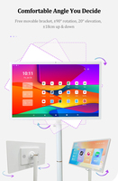 Pantalla táctil inalámbrica de TV portátil inteligente de 27 pulgadas Android 12 8 + 128GB Gabinete blanco con cámara incorporada