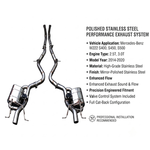 Vortex Global-Distributor Selected Stainless Piping For Mercedes-Benz W222 S400 S450 S500 2.5T 3.0T - Product Image 1