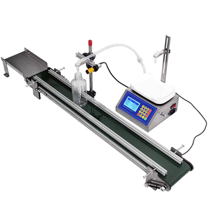 Máquina Llenadora de Líquidos con Cinta Transportadora de Una Cabeza, 1 Unidad Principal + 1 Transportador para Llenado de Botellas de Aceite, Agua, Jugo y Productos Químicos - Product Image 1