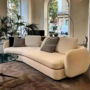 Ensemble de canapés trois places de luxe minimaliste nordique, taille et couleur personnalisables, design moderne, tissu tissé, bois, pour la maison - Product Image 3