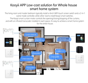 2026 저가형 스마트 쿠이이 WiFi 1/2/3/4 갱 벽 스위치 알렉사 음성 제어 구글 어시스턴트 제어 스마트 홈 시스템 알렉사 - Product Image 3