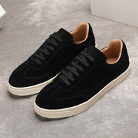 Chaussures décontractées légères pour hommes en cuir de vachette suédé de luxe, style sportif rétro pour la marche printemps-hiver
