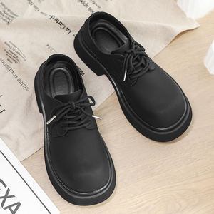 Chaussures habillées de luxe pour hommes, noires, qualité supérieure, faites à la main, à semelle épaisse - Product Image 2