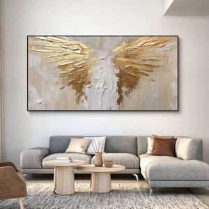 Fabbrica diretta dipinta a mano di arte astratta della tela di arte della <span class=keywords><strong>parete</strong></span> delle ali d'oro fatte a mano pittura a olio per la decorazione della <span class=keywords><strong>parete</strong></span> del salotto - Product Image 3