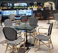 Chaises de salle à manger d'extérieur en rotin et métal imperméables pour jardin et restaurant, vente en gros directe d'usine 2025