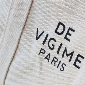 Bolsa de Compras de Gran Capacidad con Diseño de Letras en Lona de Algodón Natural Personalizada - Product Image 3