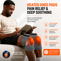 Masseur chauffant électrique sans fil pour les genoux avec vibration, appareil de thérapie rechargeable pour soulager les douleurs articulaires, pour les personnes âgées à usage domestique
