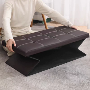 Taburete de almacenamiento de cuero Taburete de zapatos <span class=keywords><strong>Reposapiés</strong></span> <span class=keywords><strong>plegable</strong></span> <span class=keywords><strong>Sofá</strong></span> Taburete Caja de almacenamiento - Product Image 5