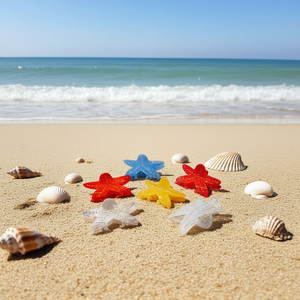 Fermaglio per capelli a forma di stella marina da 7 cm, colorato, per donne e ragazze - Product Image 2