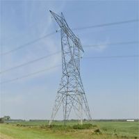 Tour de transmission autoportante à quatre poteaux en acier cornière, galvanisée à chaud, pylon électrique en treillis haute tension