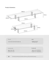 Support de moniteur d'ordinateur en alliage d'aluminium rose transparent, base de tablette, hauteur réglable, rangement suspendu pour bureau