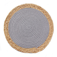 Napperon tressé rond tissé napperons en corde de coton sous-verres résistant à la chaleur tissé paille coussins chauds tapis pour plaque de chargeur de mariage
