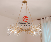 Lustre rond de luxe moderne américain pour salon, villa, chambre à coucher, salle à manger, grand modèle H